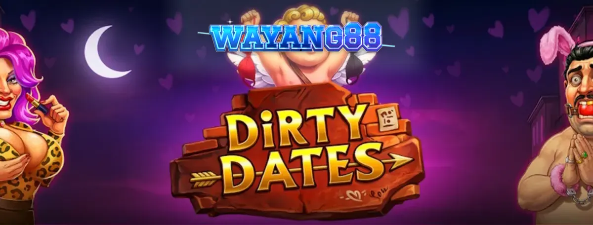 Tampilan visual neon dan karakter dalam slot Dirty Date